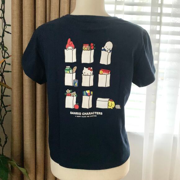 Uniqlo Sanrio Supermarket My Melody Hello Kitty Pochacco T-shirt in Navy - Picture 4 of 11